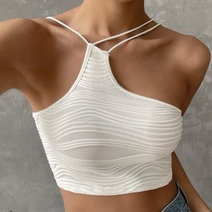 Textured crop tank top